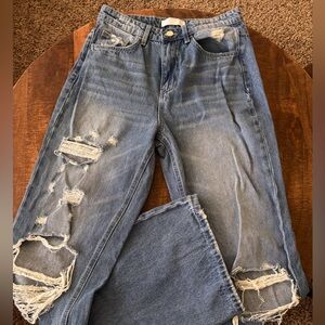 Size 28 distressed flare Vervet jeans